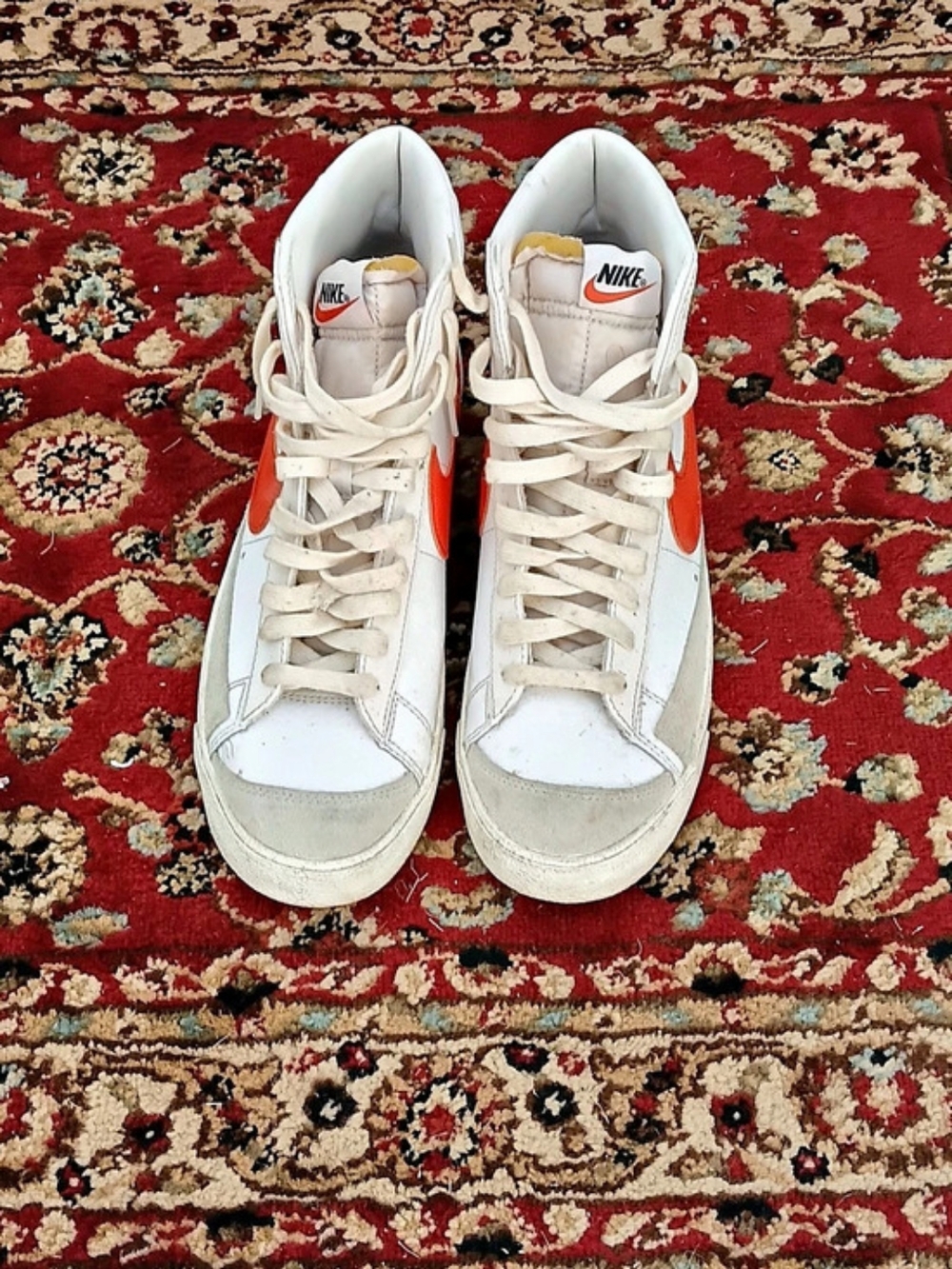 Nike Men's Blazer Mid '77 Vintage White Mantra Red High Sneakers Size 11